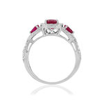 Bague or blanc rubis diamant - vue 2