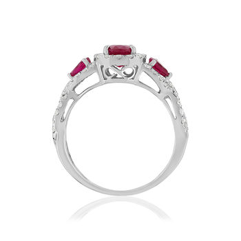 Bague or blanc rubis diamant