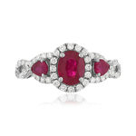 Bague or blanc rubis diamant - vue 3
