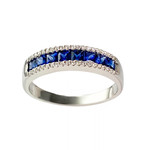 Bague or blanc saphir diamant - vue 1