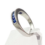 Bague or blanc saphir diamant - vue 2