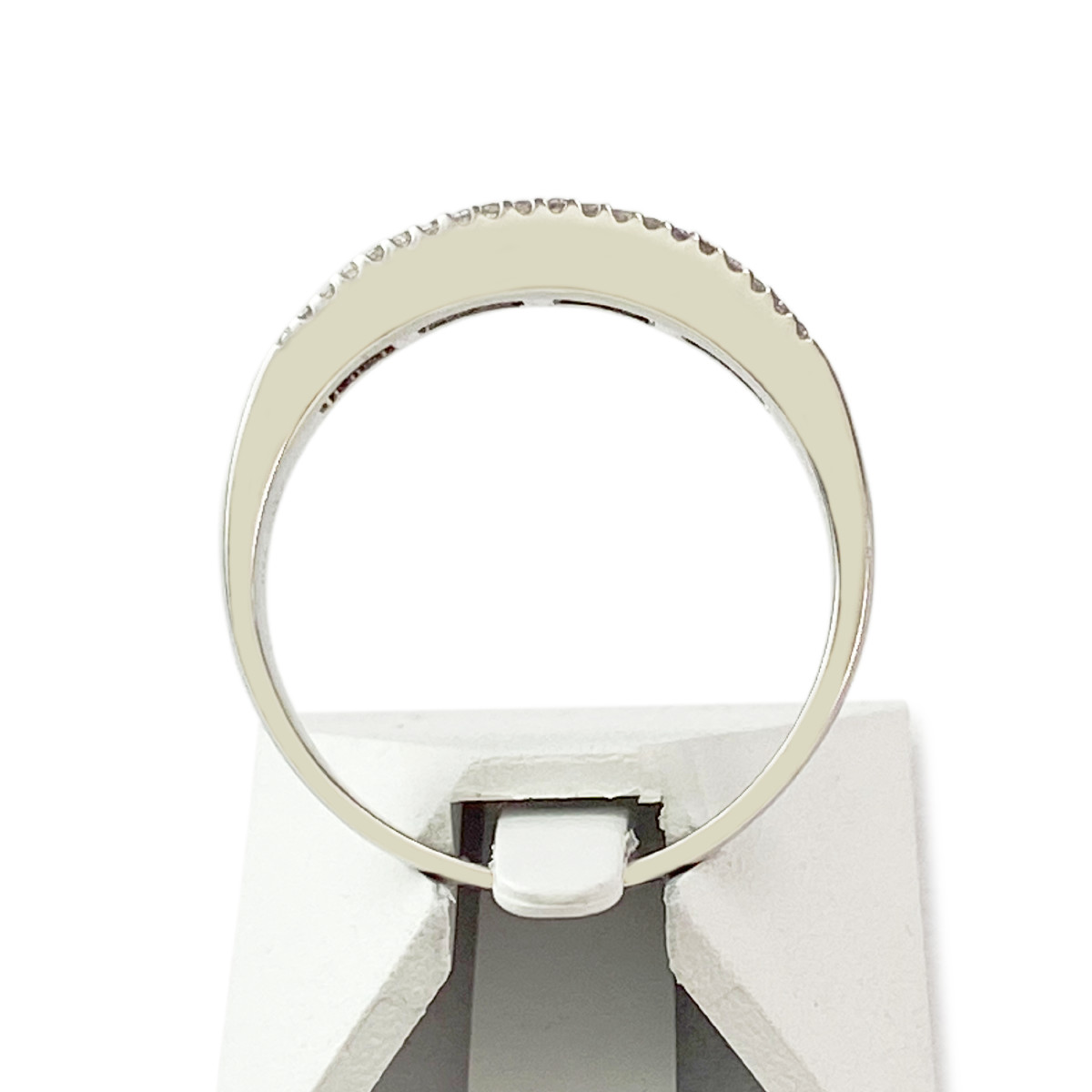 Bague or blanc saphir diamant - vue 3