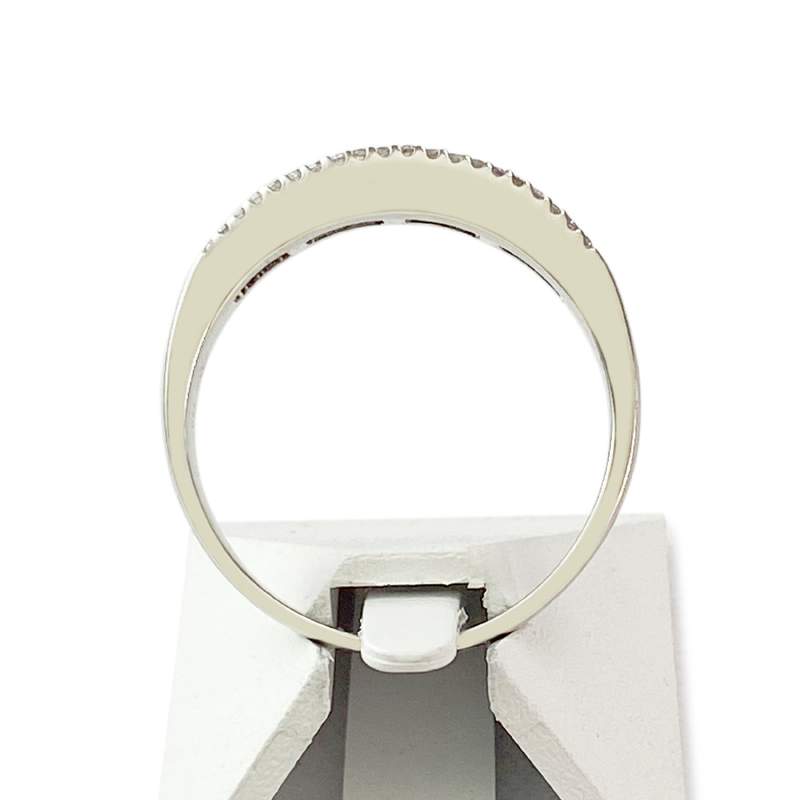 Bague or blanc saphir diamant - vue 3