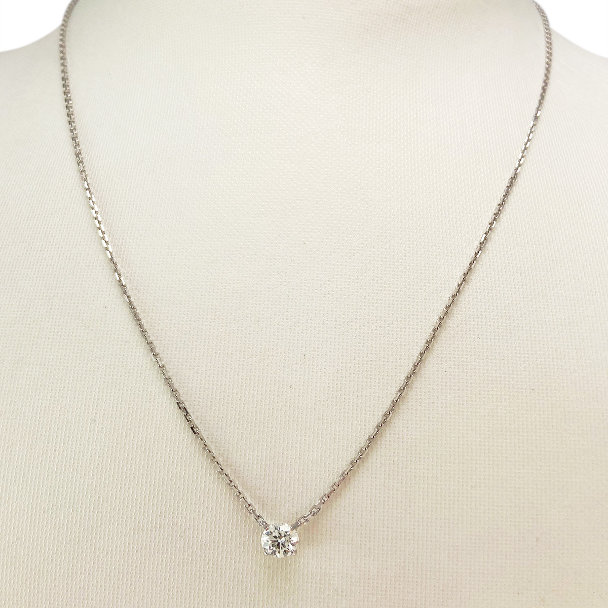 Collier or blanc diamant 42 cm - vue 2