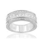 750 white gold ring with diamonds - view 1