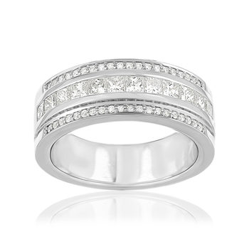 Bague or blanc 750 et diamants