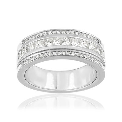 Bague or blanc 750 et diamants