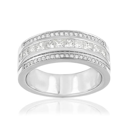 Bague or blanc 750 et diamants
