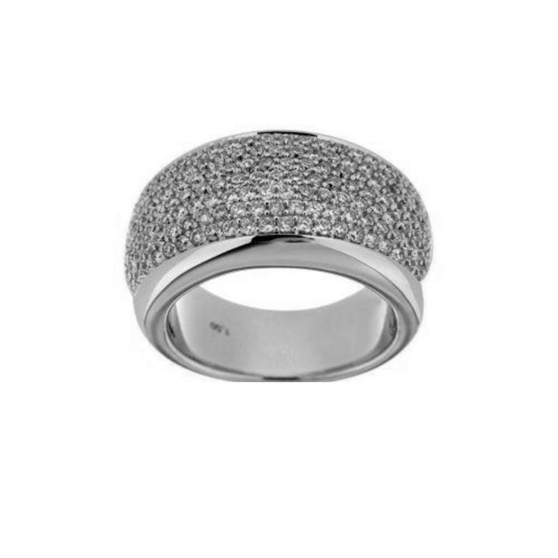 Bague or 750 blanc diamants - vue 1