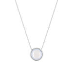 Collier or 750 blanc calcedoine 42 cm - vue 1