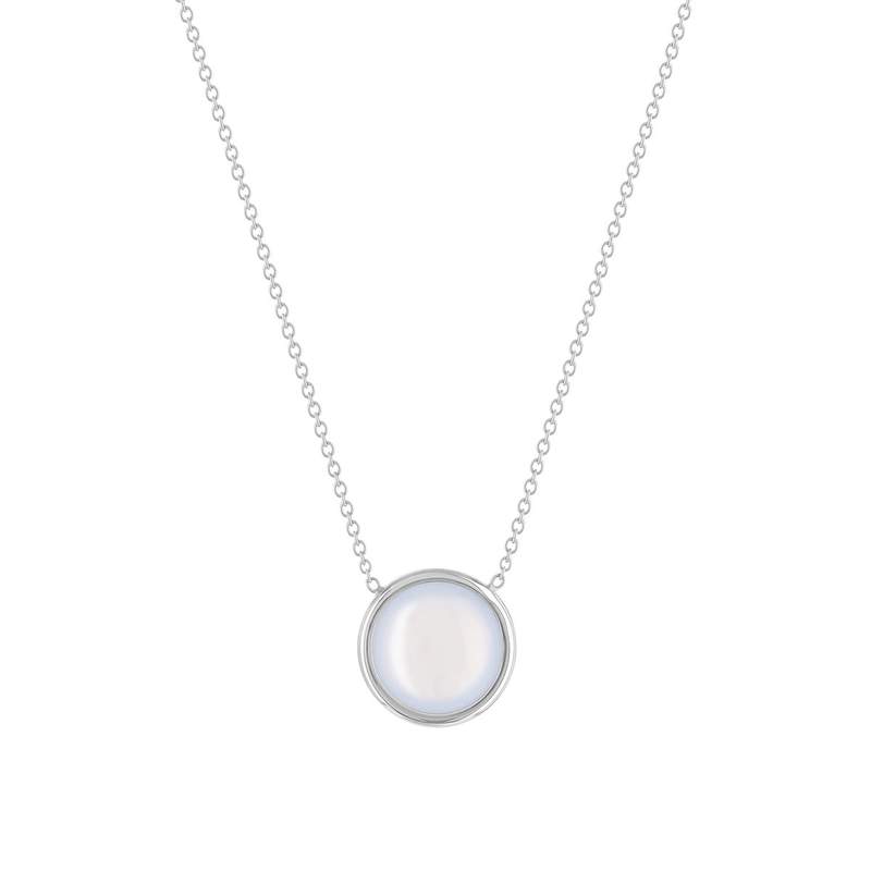 Ketting van 750 witgoud met chalcedoon, 42 cm - afbeelding 1