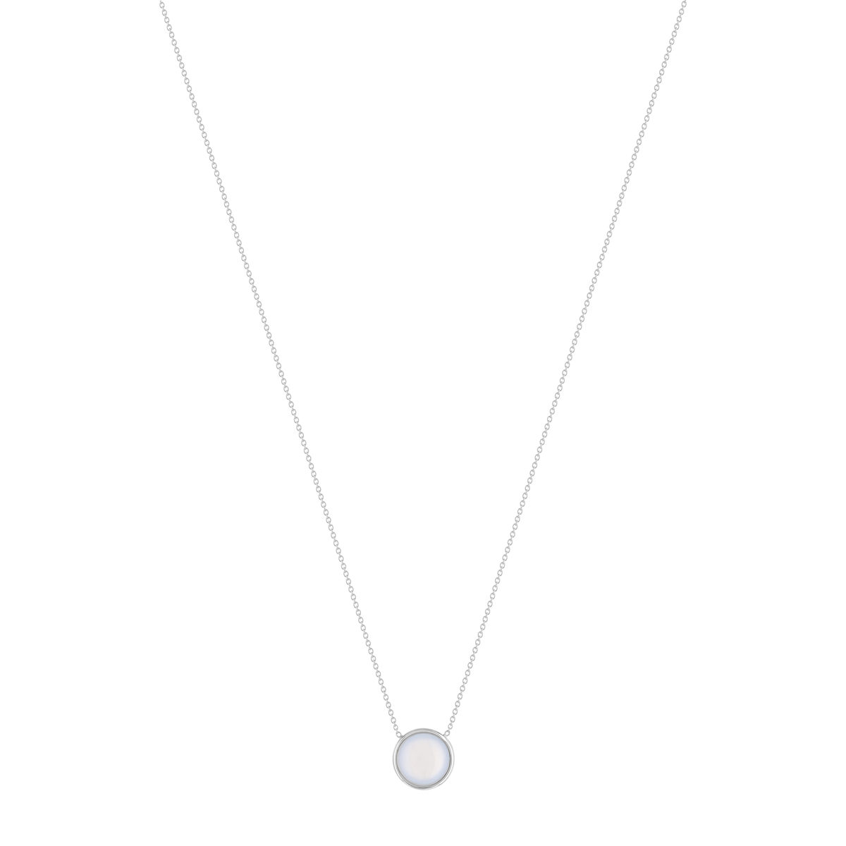 Collier or 750 blanc calcedoine 42 cm - vue 2