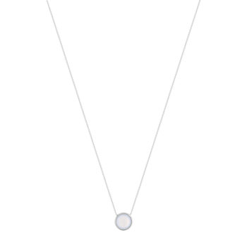 Collier or 750 blanc calcedoine 42 cm
