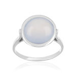 Bague or 750 blanc calcedoine - vue 1