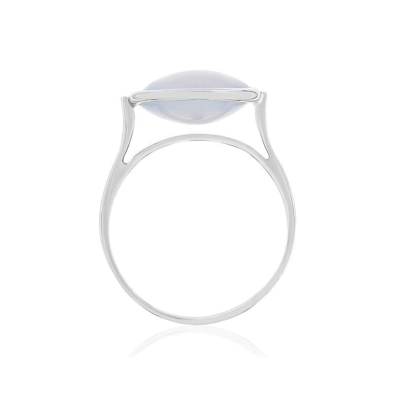 Bague or 750 blanc calcedoine - vue 2