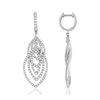 Boucles d'oreilles or blanc 750 et diamants - vue V1
