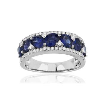 750 white gold sapphire diamond ring