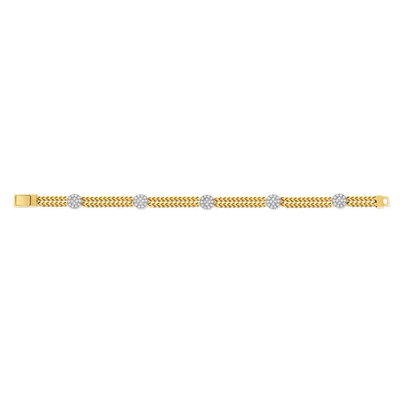 Bracelet 2 ors 750 diamants 19 cm - vue 2