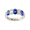 750 white gold ring with sapphire and diamond - view V1