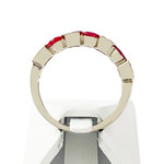 Bague or 750 blanc rubis diamant - vue 3