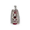 Pendentif or 750 blanc rubis diamant - vue V2