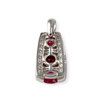 Pendentif or 750 blanc rubis diamant - vue 2