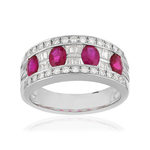 750 White Gold Ring with Ruby and Diamond - View 1
