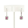 Boucles d'oreilles or 750 blanc rubis diamant - vue V3