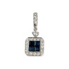 750 white gold pendant with sapphire and diamond - view V1