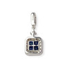 750 white gold pendant with sapphire and diamond - view V2