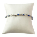 Bracelet or 750 blanc saphir diamant - vue 2