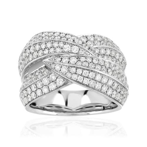 Bague or 750 blanc diamant