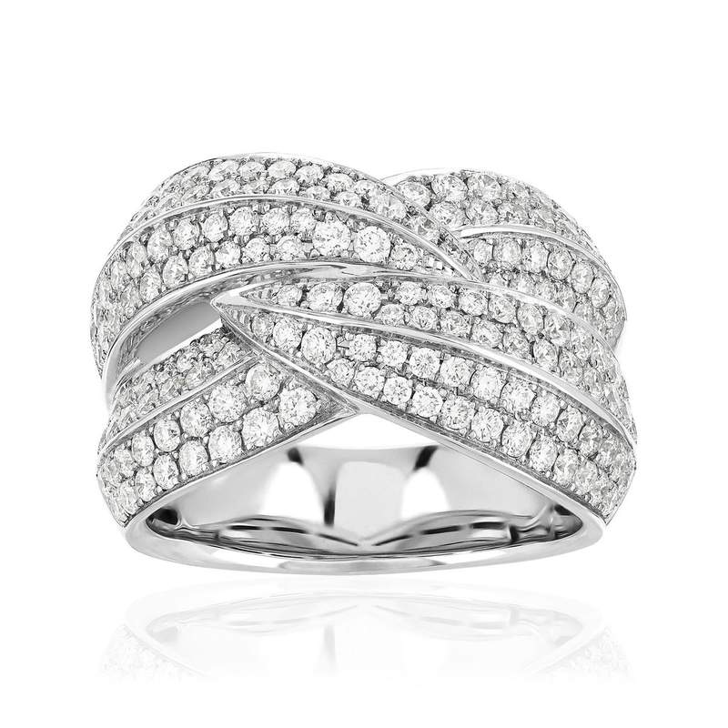 Bague or 750 blanc diamant - vue 1