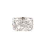 Bague or 750 blanc diamant - vue 1