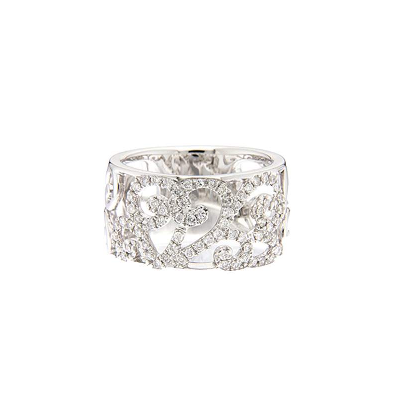 Bague or 750 blanc diamant - vue 1