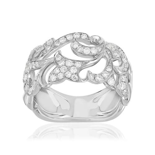 Bague or 750 blanc diamant
