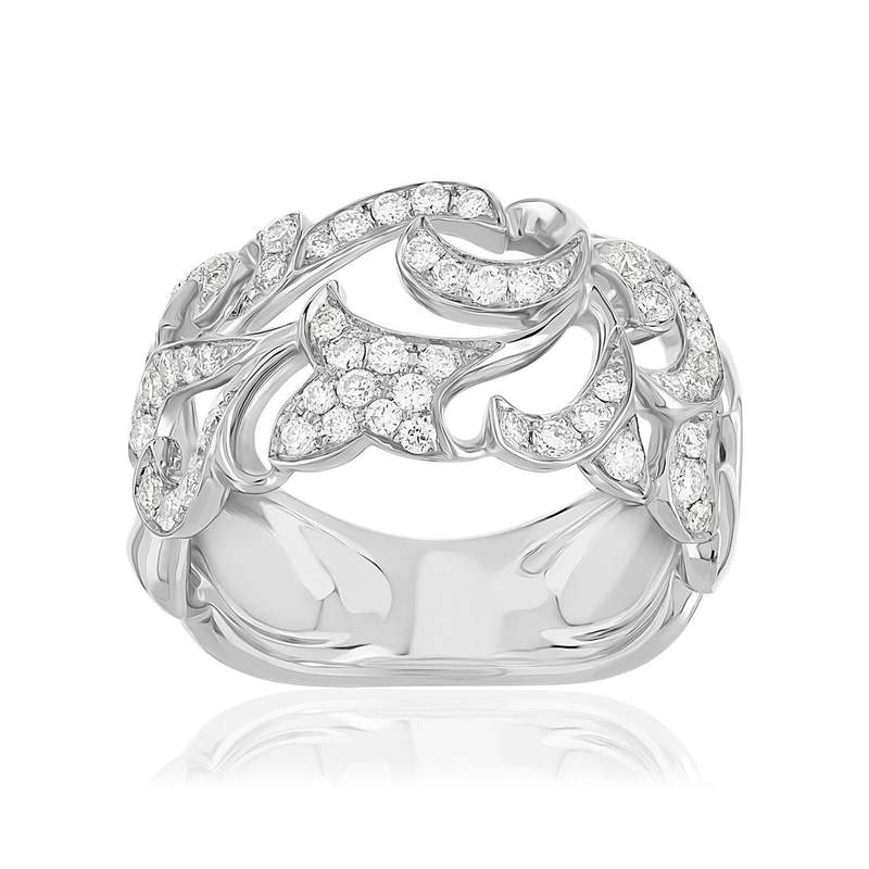 Bague or 750 blanc diamant - vue 1