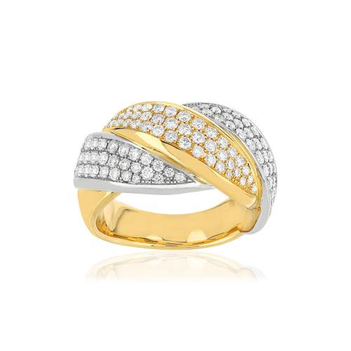 Bague 2 ors 750 diamant