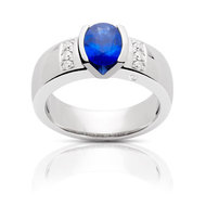 Bague VAN BRILL or 750 blanc saphir diamant