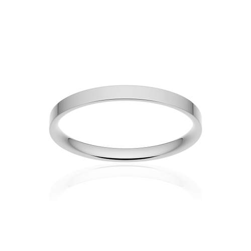 Alliance classique ruban plat confort or 750 blanc poli 2 mm