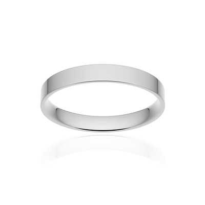 Alliance classique ruban plat confort or 750 blanc poli 3 mm - vue 1
