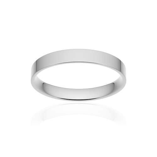 Alliance classique ruban plat confort or 750 blanc poli 3 mm