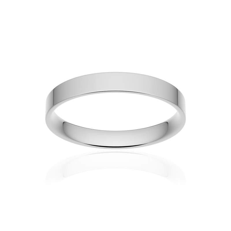Alliance classique ruban plat confort or 750 blanc poli 3 mm - vue 1