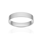 Alliance classique ruban plat confort or 750 blanc poli 4 mm - vue 1