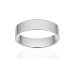 Alliance classique ruban plat confort or 750 blanc poli 5 mm - vue 1