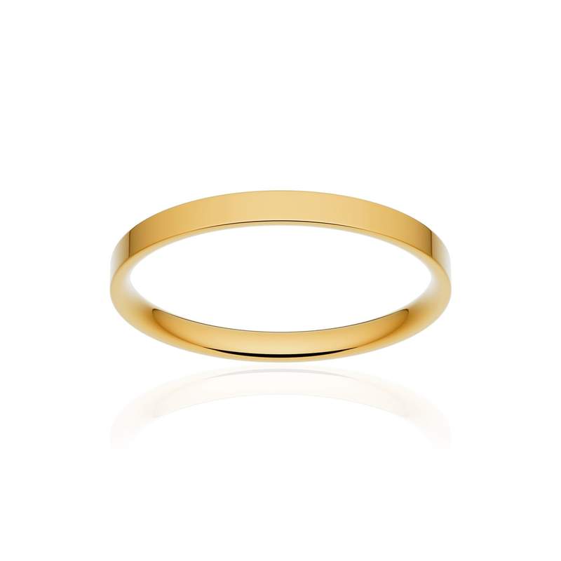 Alliance classique ruban plat confort or 750 jaune poli 2 mm - vue 1