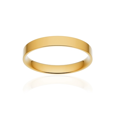 Alliance classique ruban plat confort or 750 jaune poli 3 mm - vue 1