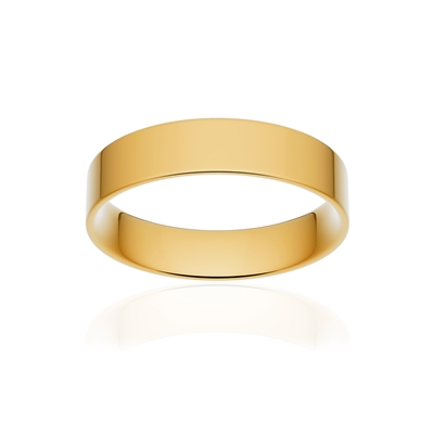 Alliance classique ruban plat confort or 750 jaune poli 4,5 mm - vue 1