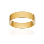 Alliance classique ruban plat confort or 750 jaune poli 5 mm - vue 1