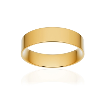 Alliance classique ruban plat confort or 750 jaune poli 5 mm - vue 1
